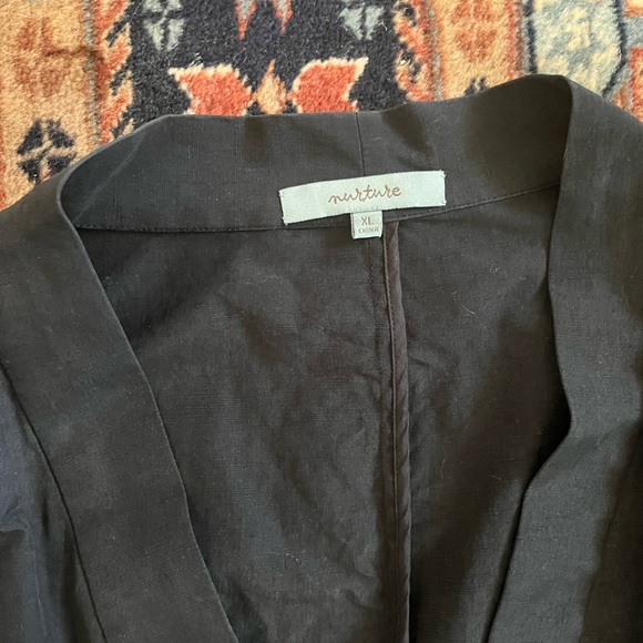 Nurture black silk cotton kimono cardigan drape batwing top blouse XL - Picture 4 of 8